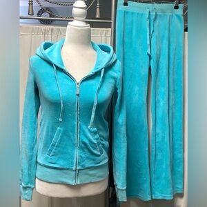 Juicy Couture Velour Zip Hoodie Pants 27 x 33 Tracksuit Set